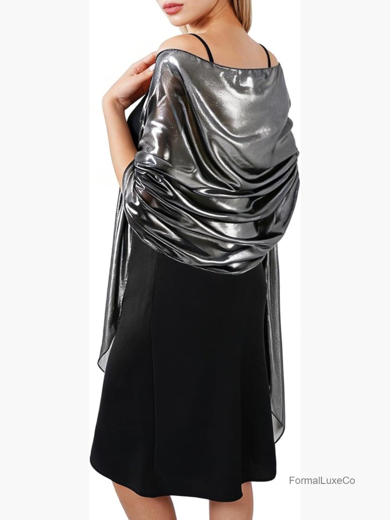 Sparkly Sheer Shawl Wrap Women Evening Wedding Party Formal Cover Up